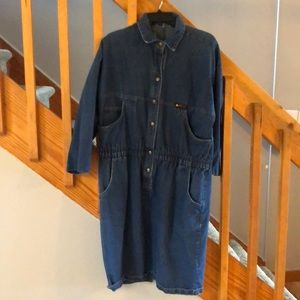Liz Sport denim dress vintage 80s